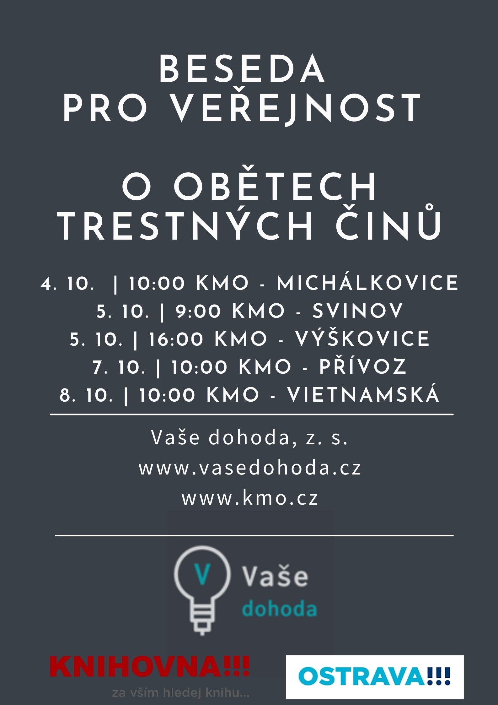 Beseda o pomoci obětem trestných činů